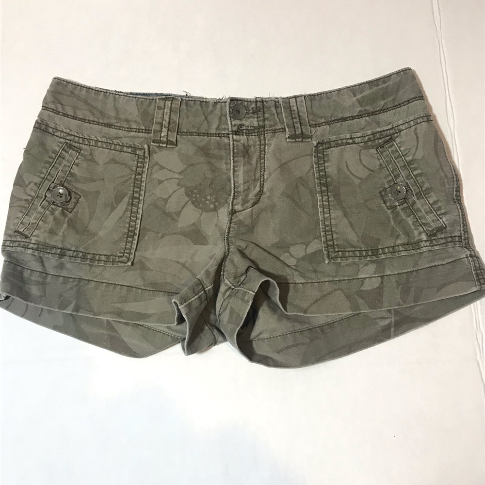American Eagle Army Green Cargo denim Shorts sz 6